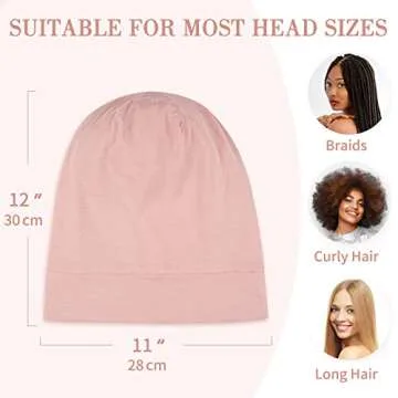 LULUSILK Mulberry Silk Bonnet for Sleeping Women, Real Silk Sleep Cap for Curly Hair and Braids, Pure Silk Head Wrap with Scrunchies, Pink