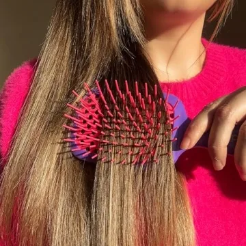 FHI Heat UNbrush Detangling Brush for Pain-Free Brushing on All Wet or Dry Hair Types — Durable DuoFlex Anti-Static Bristles, Lightweight Handle, Vented Hair Brush