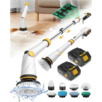 Powerful Electric Spin Scrubber - 1200 RPM, 8 Brush Heads, Wireless & Waterproof