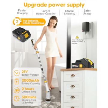 1200 RPM Electric Spin Scrubber for Effortless Cleaning