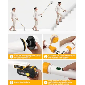 1200 RPM Electric Spin Scrubber for Effortless Cleaning