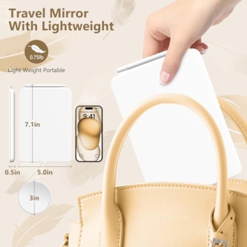 Miroposs Rechargeable Makeup Mirror for Travel and Vanity