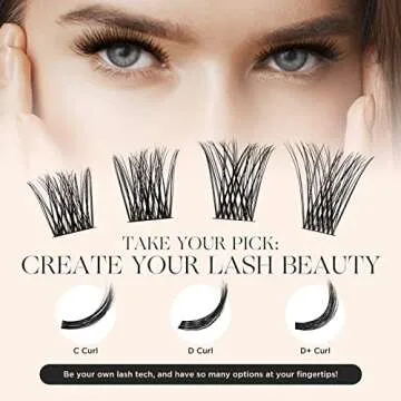 LASHVIEW 70 Pcs DIY Cluster Lashes - Ultra-Thin & Reusable