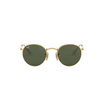 Ray-Ban RB3447N Round Flat Lens Sunglasses, Gold/G-15 Green, 50 mm