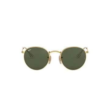 Ray-Ban RB3447N Round Flat Lens Sunglasses, Gold/G-15 Green, 50 mm