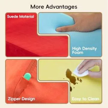 Frolic & Fun Modular Kids Play Couch, 7PCS Sectional Sofa for Building Forts, Pillow Forts, Soma Cube Blocks, Playroom Foam Cushion