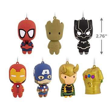 Hallmark Marvel Super Heroes Series Mystery Christmas Ornaments,Plastic, Set of 2 (0003HCM1161)