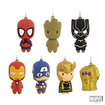 Hallmark Marvel Super Heroes Series Mystery Christmas Ornaments,Plastic, Set of 2 (0003HCM1161)