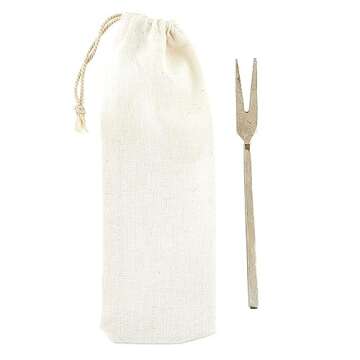 Santa Barbara Design Studio Appetizer Forks Mini Metal Fork Set, 5" Long, Hammered Silver, 4-Count