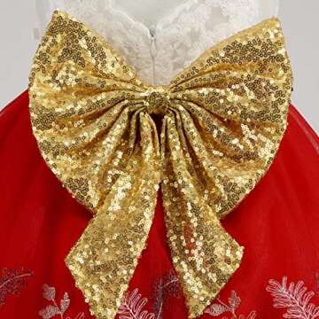 Toddler Baby Flower Girl Dress Birthday Prom Pageant Wedding Bridesmaid Party Christmas Easter Formal Princess Ball Gown Lace Dresses Size 12M 18M (Red 80)