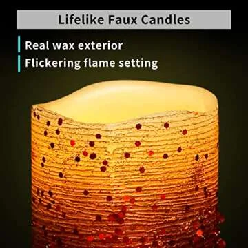 FURORA LIGHTING Flameless Glitter LED Candle Set