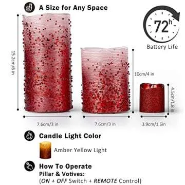 FURORA LIGHTING Flameless Glitter LED Candle Set