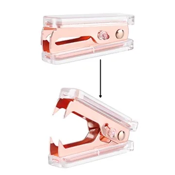 Elegant Alsisk Rose Gold Desk Stapler Set for Stylish Workspaces