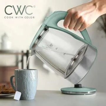 COOK WITH COLOR Electric Kettle - Rapid Boil, 1.8 Liters