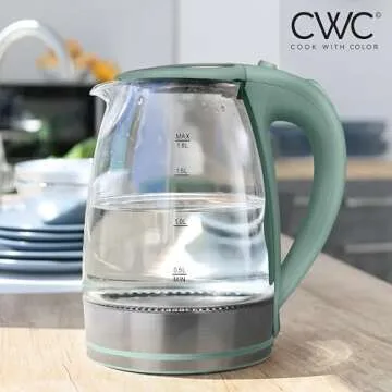 COOK WITH COLOR Electric Kettle - Rapid Boil, 1.8 Liters