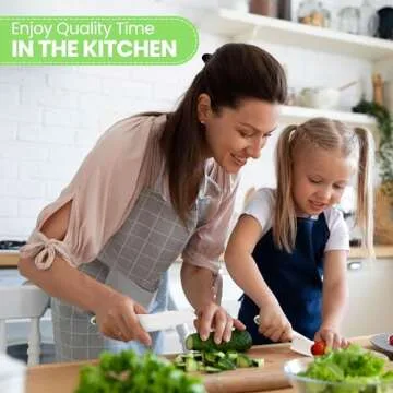 Zulay 3-Piece Kids Knife Set for Real Cooking & Baking - Toddler Knives for Cutting Fruits, Veggies, & Cake - Children’s Montessori Knife with Serrated Edges - Safe & Fun Lettuce Knife (Green)