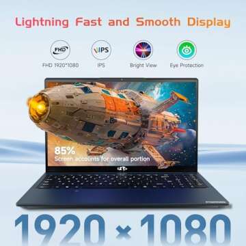 NIMO 15.6 IPS-FHD-Laptop, 16GB RAM 1TB SSD Intel Pentium Quad Core N100, Backlit Keyboard Fingerprin...