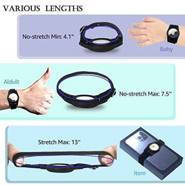 4 Pack Airtag Bracelet for Kids, AirTag Holder with Adjustable Stretchy Nylon Watch Band, Anti-Lost Apple Air Tag Case Loop for Child, Toddler, Wallet, AirTag Wristband Kids (Colorful)