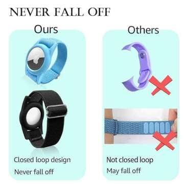 4 Pack Airtag Bracelet for Kids, AirTag Holder with Adjustable Stretchy Nylon Watch Band, Anti-Lost Apple Air Tag Case Loop for Child, Toddler, Wallet, AirTag Wristband Kids (Colorful)