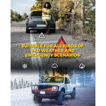 Xprite Upgraded 12" 72LED Rooftop Mini Strobe Lights, Emergency Safety Flashing Beacon Light Bar with Magnetic Base for 12V-24V Construction Vehicles, Trucks, Snow Plow, Postal Car (Mix White/Amber)