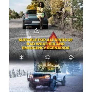 Xprite Upgraded 12" 72LED Rooftop Mini Strobe Lights, Emergency Safety Flashing Beacon Light Bar with Magnetic Base for 12V-24V Construction Vehicles, Trucks, Snow Plow, Postal Car (Mix White/Amber)