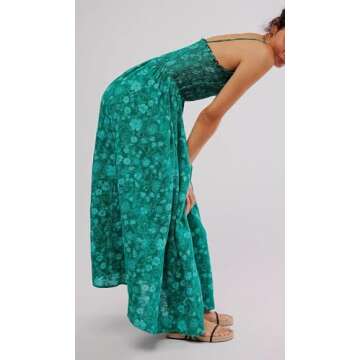 Women Summer Boho Maxi Dress - Flowy Floral Sundress