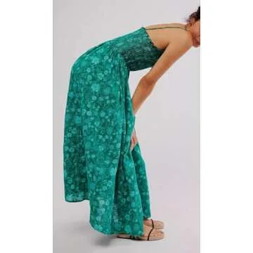 Women Summer Boho Maxi Dress - Flowy Floral Sundress