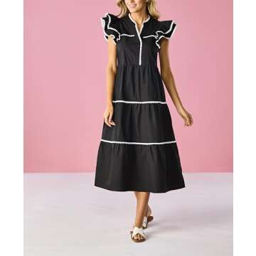 Mud Pie Women's Pia RIC Rac Dress for Elegant Wear