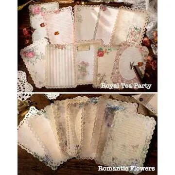 60 Sheets Lace Edged Scrapbook Paper Vintage Assorted Set