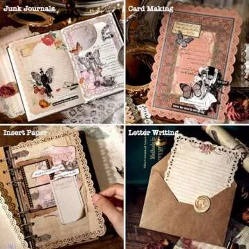 60 Sheets Lace Edged Scrapbook Paper Vintage Assorted Set