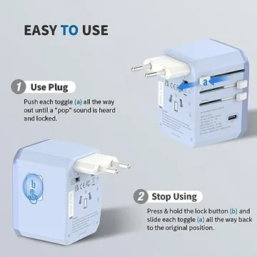 EPICKA Universal Travel Adapter with USB-C Ports for All Destinations