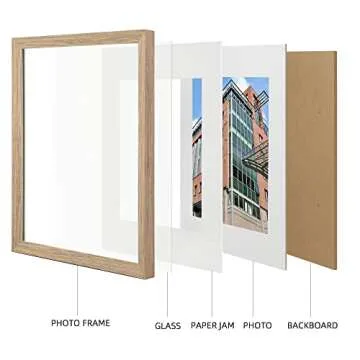 HOTURE 11x14 Picture Frame Set Of 5, Display Pictures 8x10 with Mat or 11x14 Without Mat, Suitable For Hanging Wall Gallery Photo Frame (Pink Woodgrain)