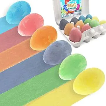 ArtCreativity Colorful Easter Sidewalk Chalk Egg for Kids Boys Girls (Pack of 12), Chalk for Toddler...
