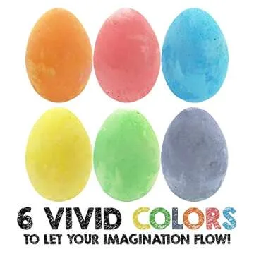 ArtCreativity Colorful Easter Sidewalk Chalk Egg for Kids Boys Girls (Pack of 12), Chalk for Toddlers, Easter Basket Stuffers Gifts Fillers & Party Favors, Easter Party Supplies & Goodie Bag Fillers