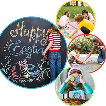 ArtCreativity Colorful Easter Sidewalk Chalk Egg for Kids Boys Girls (Pack of 12), Chalk for Toddlers, Easter Basket Stuffers Gifts Fillers & Party Favors, Easter Party Supplies & Goodie Bag Fillers
