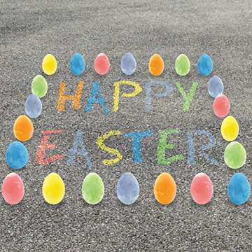 ArtCreativity Colorful Easter Sidewalk Chalk Egg for Kids Boys Girls (Pack of 12), Chalk for Toddlers, Easter Basket Stuffers Gifts Fillers & Party Favors, Easter Party Supplies & Goodie Bag Fillers