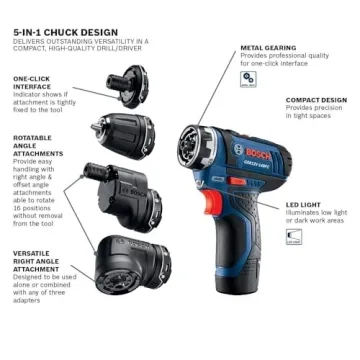 BOSCH 12V Max Cordless Drill with Flexiclick System