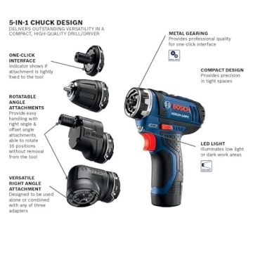 BOSCH 12V Max Cordless Drill with Flexiclick System