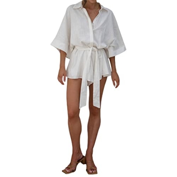 NUFIWI Summer V Neck Women Jumpsuit Short Romper