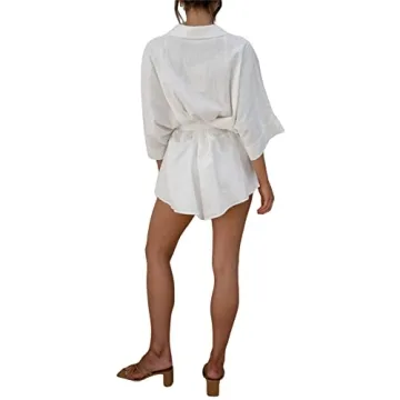 NUFIWI Summer V Neck Women Jumpsuit Short Romper