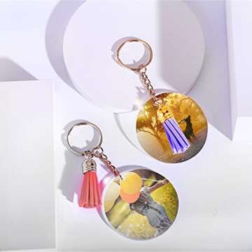 Acrylic Keychain Blank Kit: 120 pcs for Crafting & DIY