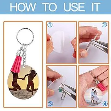 Acrylic Keychain Blank Kit: 120 pcs for Crafting & DIY