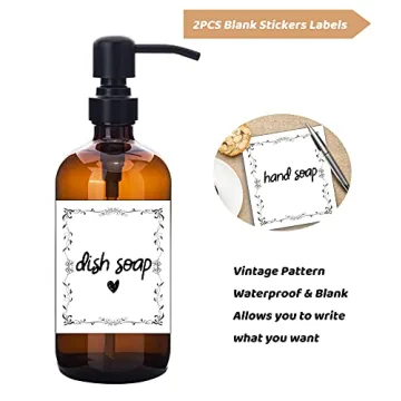 Amber Glass Soap Dispenser Set for Eco-Friendly Homes