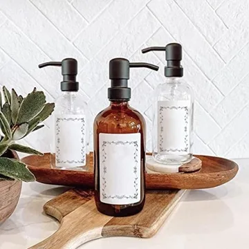 Amber Glass Soap Dispenser Set for Eco-Friendly Homes