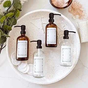 Amber Glass Soap Dispenser Set for Eco-Friendly Homes