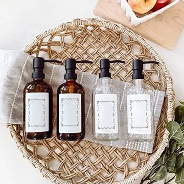 Amber Glass Soap Dispenser Set for Eco-Friendly Homes
