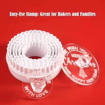 ABAMERICA Personalized Christmas Cookie Stamp, Create Unique and Perfect Cookies with Your Name, 3D Engraved Design Merry Christmas Personalized Cookie (2 Pack)