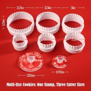 ABAMERICA Personalized Christmas Cookie Stamp, Create Unique and Perfect Cookies with Your Name, 3D Engraved Design Merry Christmas Personalized Cookie (2 Pack)