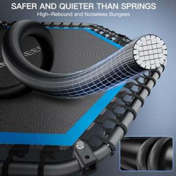 ANCHEER 50" Rebounder Trampoline for Adults with Adjustable Bar, 550 LBS Mini Trampoline with Quiet ...