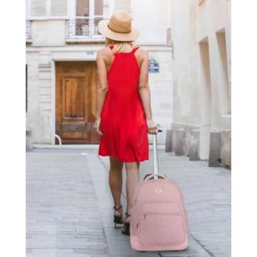 MATEIN Rolling Backpack for Women, 17 Inch Travel Laptop Backpacks with Wheels, Large Carry On Busin...